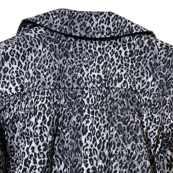 JOAN RIVERS Gray Leopard Jacket Small Cotton Blend Casual Blazer Womens - Picture 4 of 9